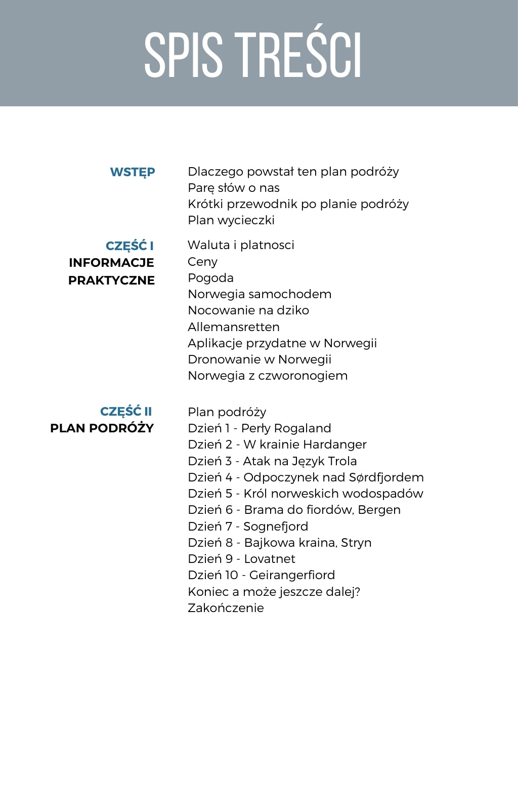 Plan podróży Norwegia Południowa