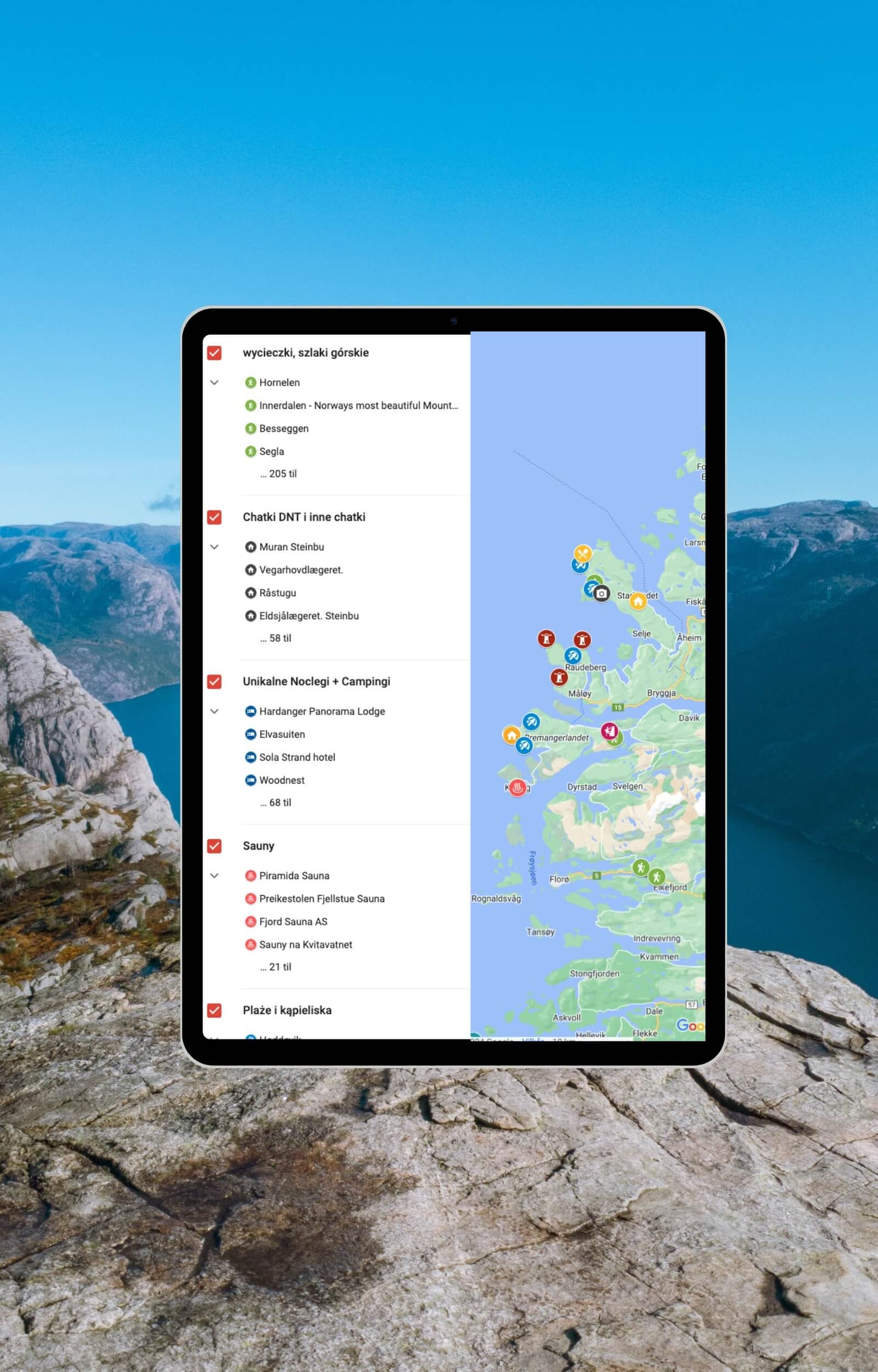 Mapa Norwegii